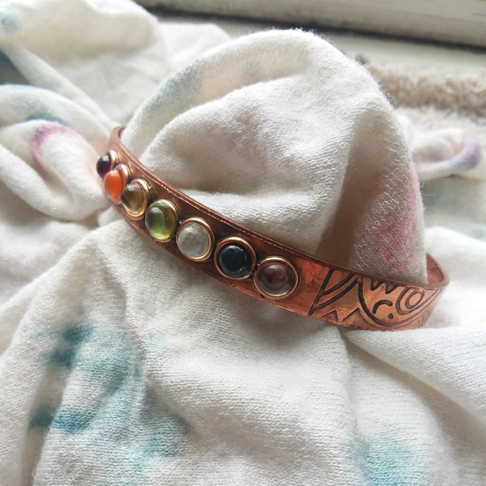 Copper chakra bracelet