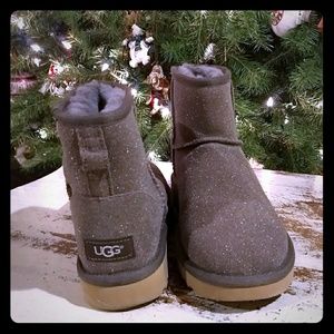 Women's Mini Sparkly Grey Uggs