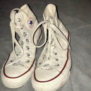 Women’s white high top converse