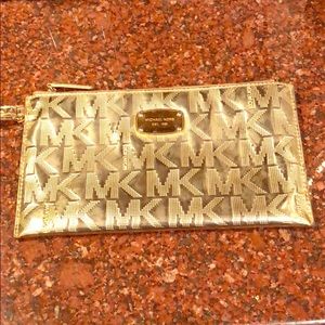Gold Michael Kors wristlet