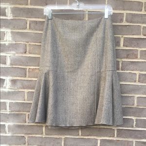Herringbone Tweed Tulip Suit Skirt