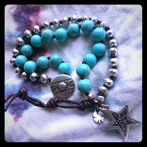 Turquoise and sterling silver Lucky Brand bracelet