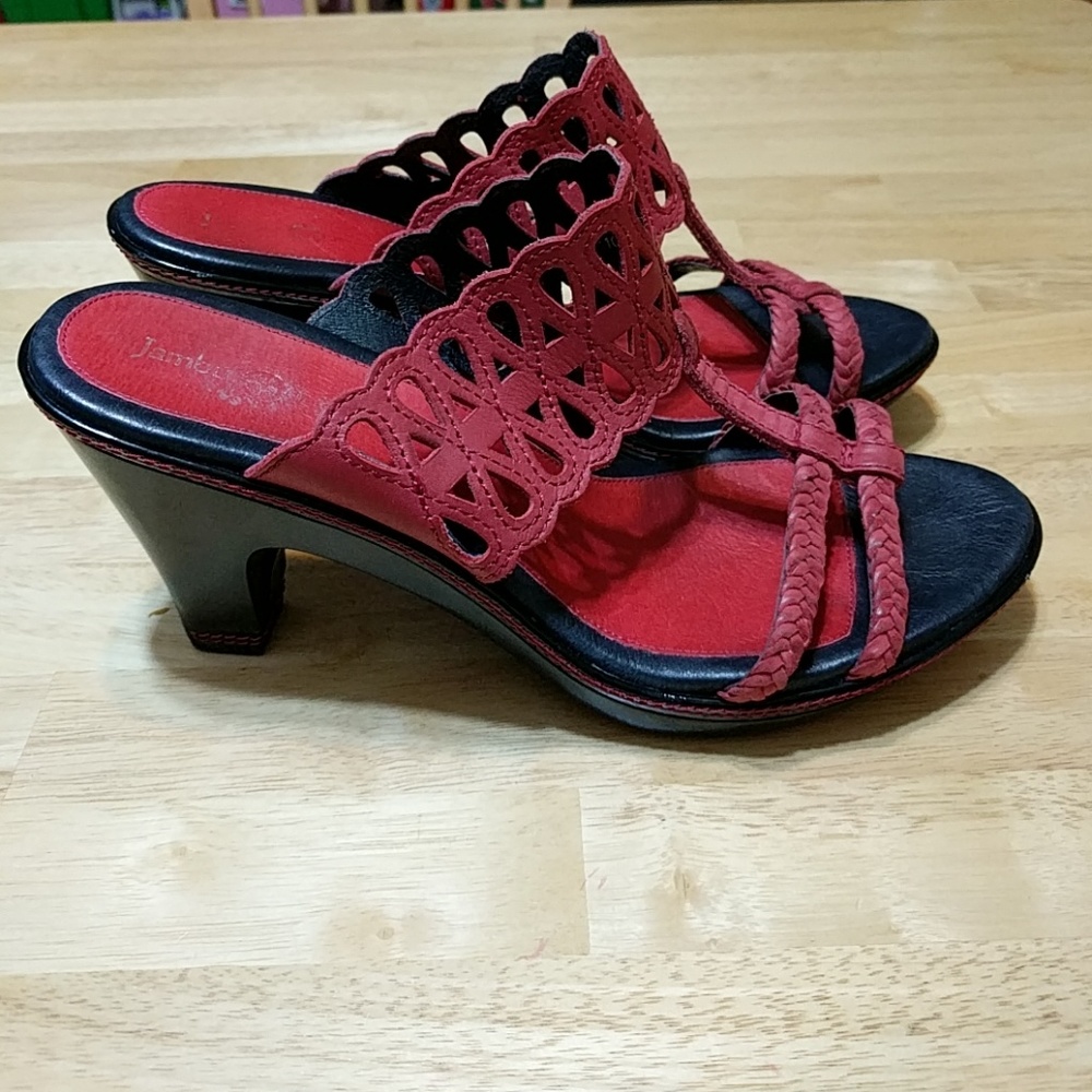 Jambu red heeled sandals