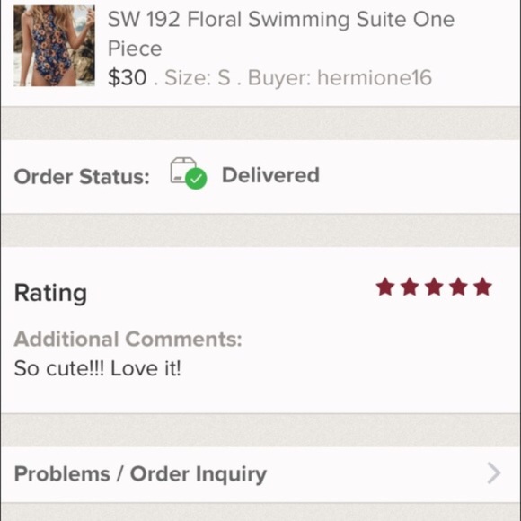 Floral swimming suite one piece Sw192 - Picture 3 of 3