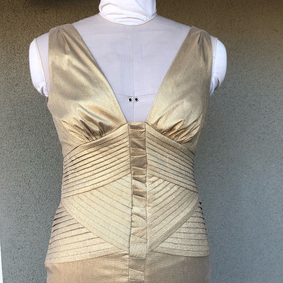 Nicole Miller gold cocktail dress - Picture 2 of 4