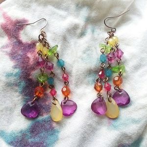 Colorful boho dangle earrings