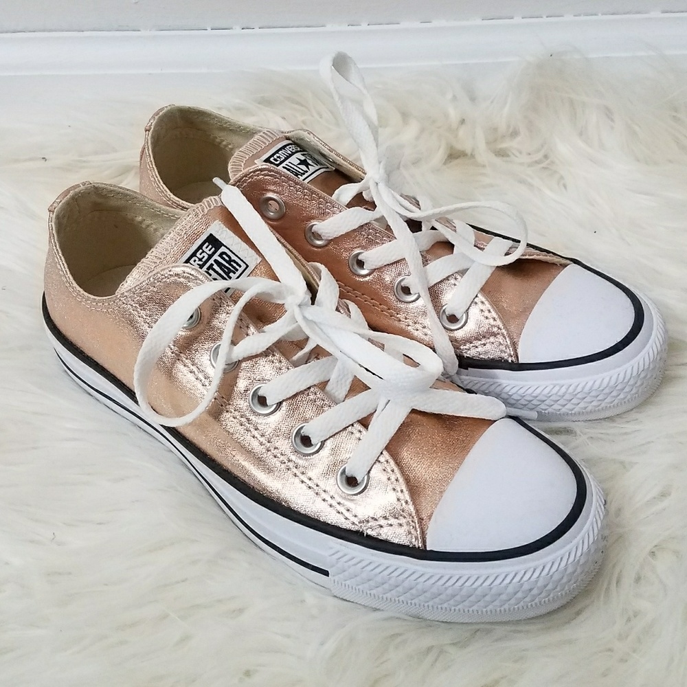 Converse rose gold metallic all star canvas