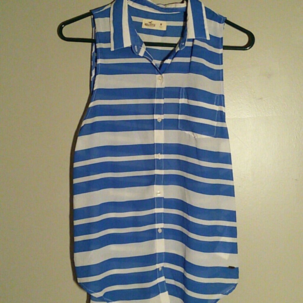 Blue and white striped shirt