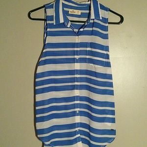 Blue and white striped shirt