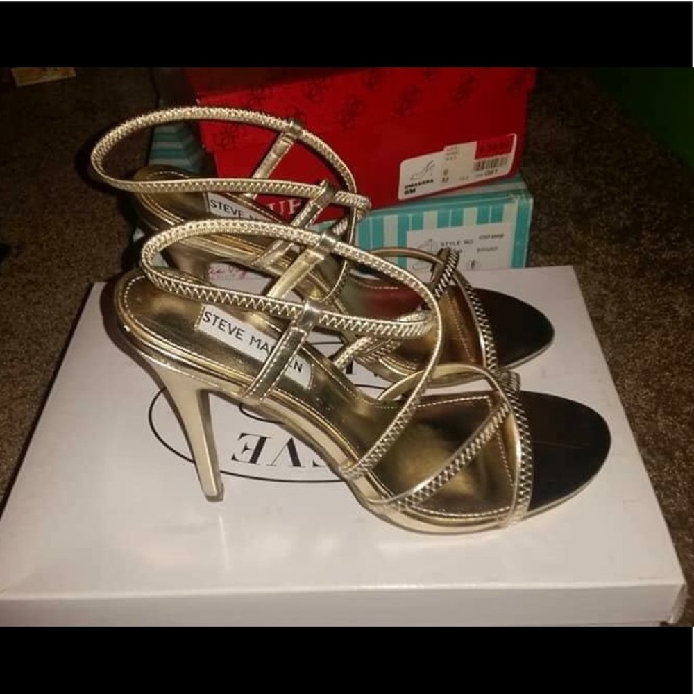 Gold Steve Madden strappy sandals