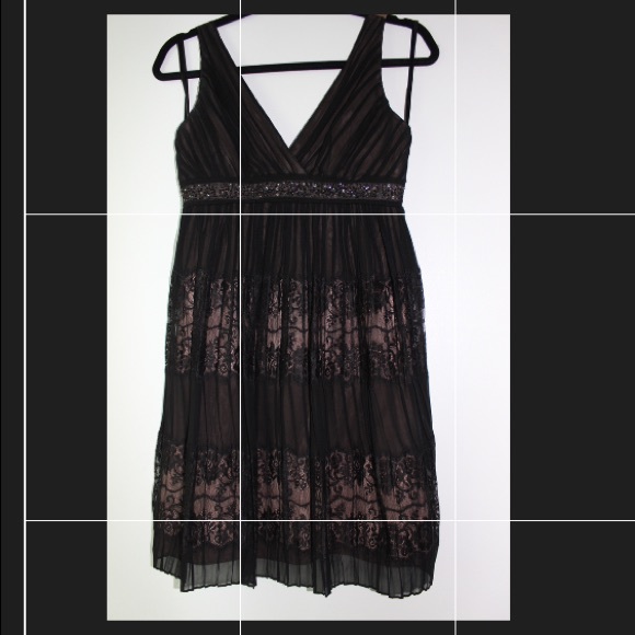 BCBG Max Azria black lace cocktail mini dress - Picture 1 of 8