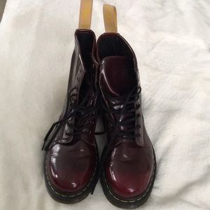 Dr Martens vegan lace-up boots in cherry ombre