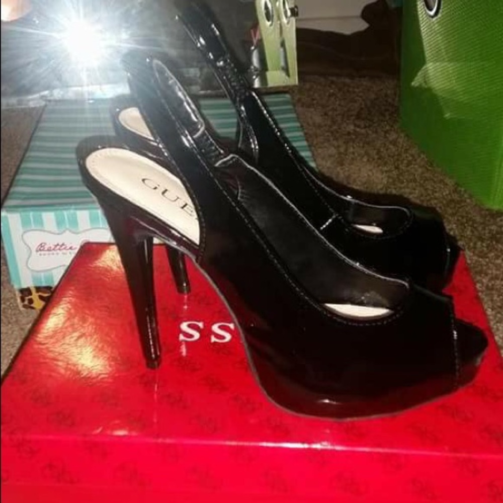 Guess platform sling backs