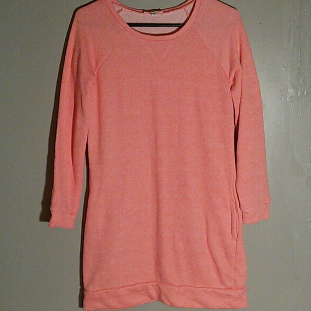 Peach pink sweater dress