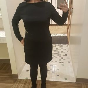 Black bodycon zipper dress