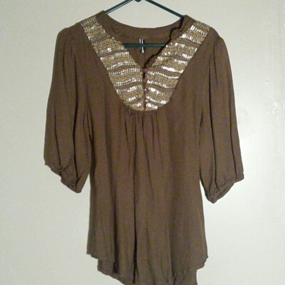 Brown Sacred Threads blouse