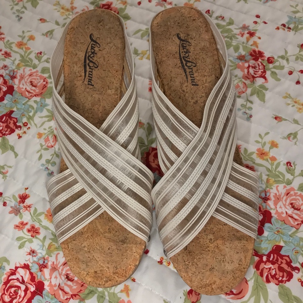 Lucky Brand Cream Sling Shoes 7.5