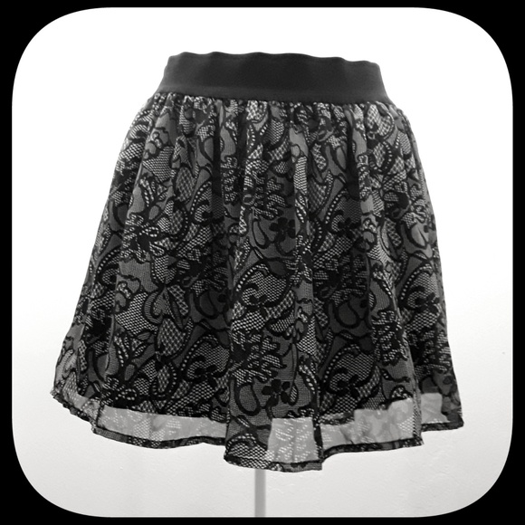 Charlotte Russe Dresses & Skirts - Black and Gray "Lace" Skirt Charlotte Russe Dresses & Skirts - Black and Gray "Lace" Skirt
