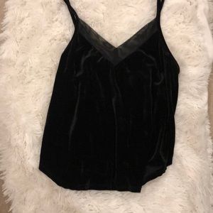 Velvet and mesh tank