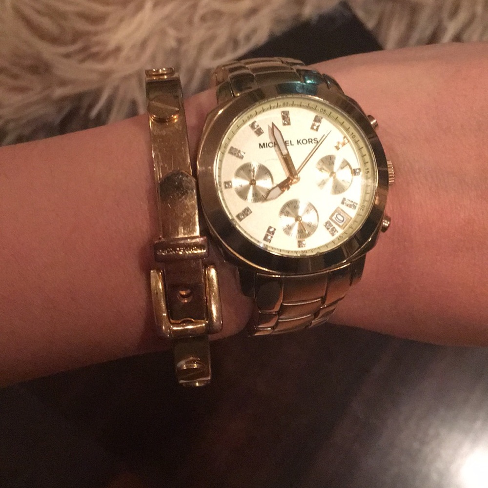 Michael Kors watch. Free Buckle Bangle Bracelet