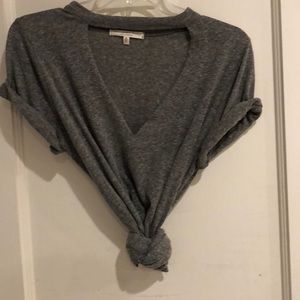 Deep v cut out T-shirt