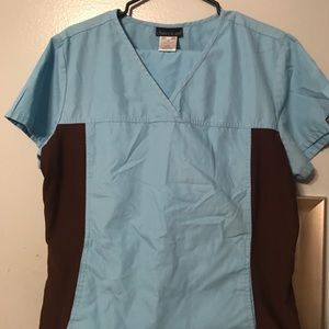 Cherokee scrub set. Blue/brown XL EUC