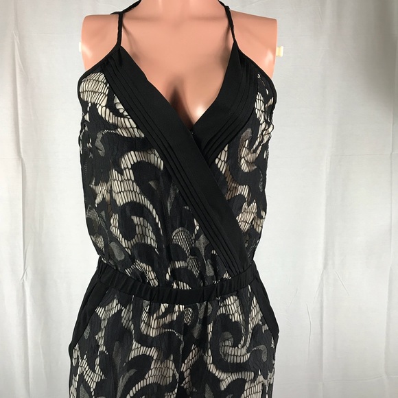 Black Lace Cut-out Spaghetti Straps Jumpsuit - Picture 3 of 8