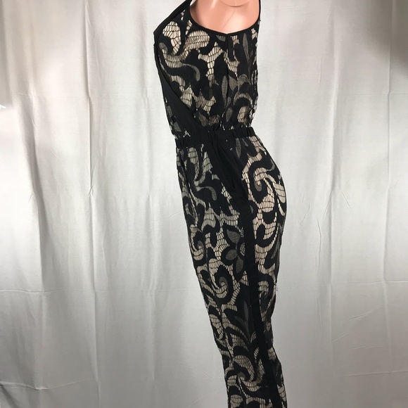 Black Lace Cut-out Spaghetti Straps Jumpsuit - Picture 6 of 8