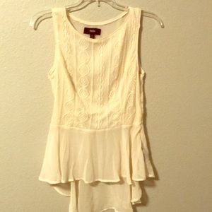 Off white peplum style top