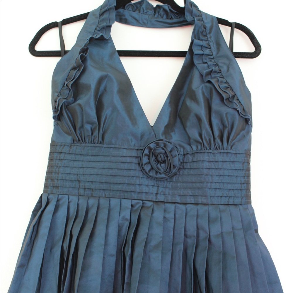 Bebe halter taffeta/satin like top blouse ruffle