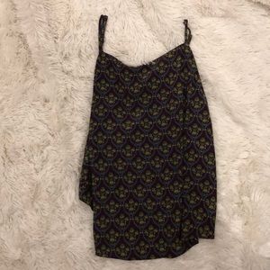 Patterned tank with cute tie in the back