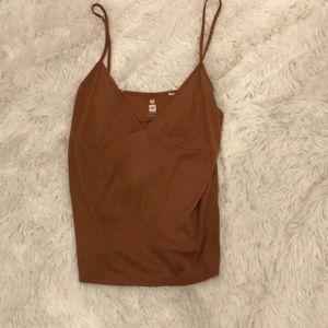 Ribbed camel colored tank