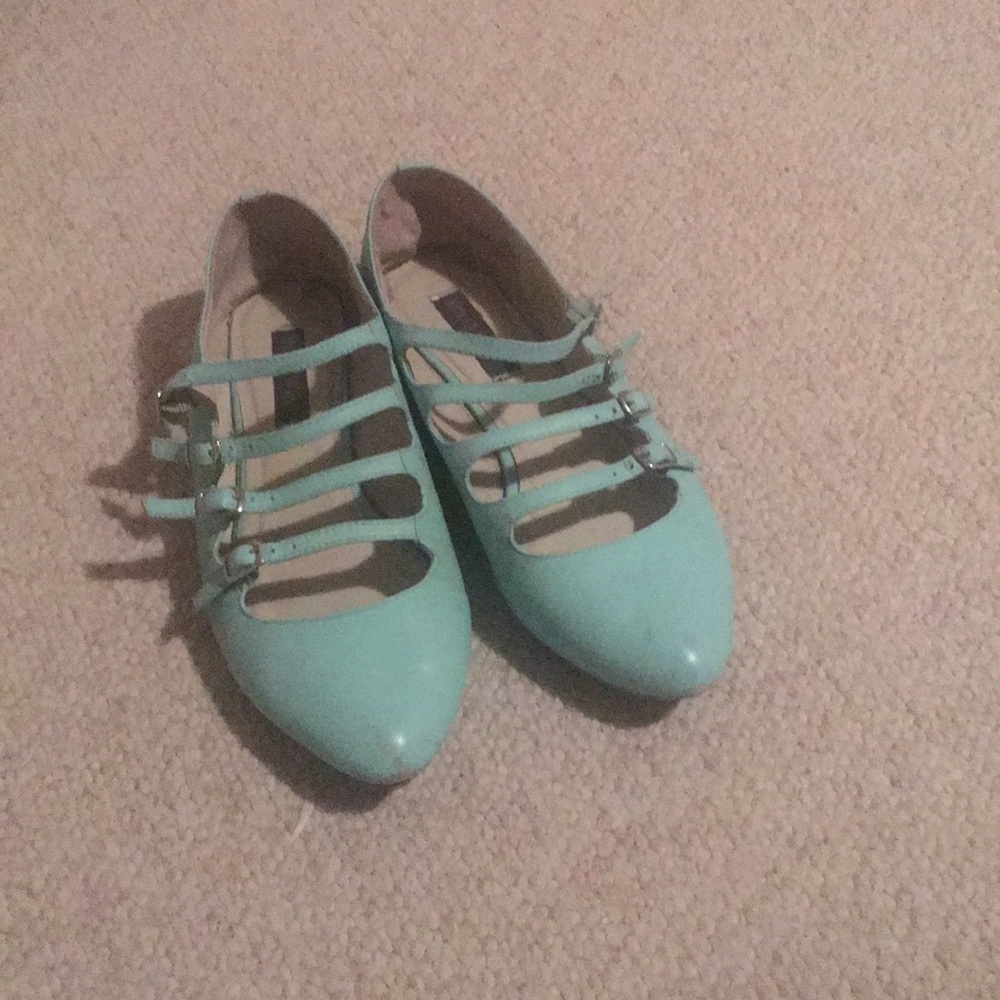 Mint green flats