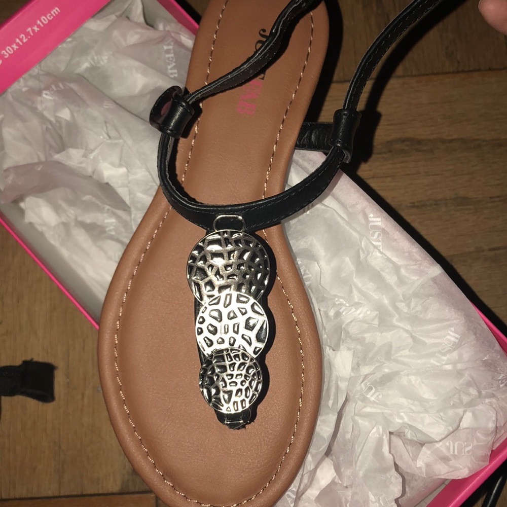 BLK/BRWN SANDAL, SZ 5.5