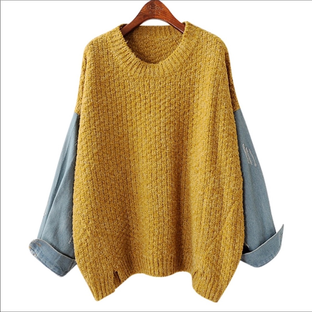 ❄️🍁SOLD SOLD Just In🍁❄️Loose Lightweight Patchwork Sweater - Picture 4 of 6