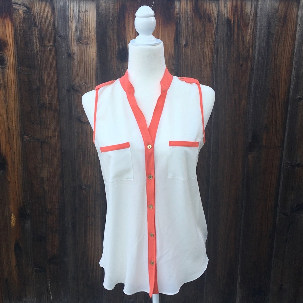 Cream & Orange Blouse