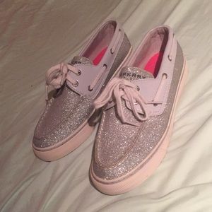 Silver glitter Sperrys