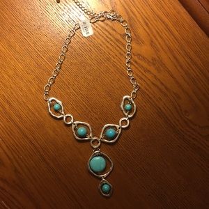 Turquoise and silver necklace