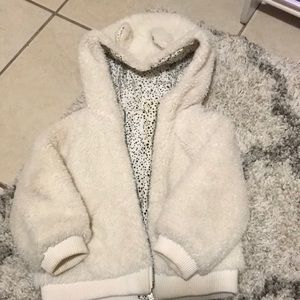 White fur jacket
