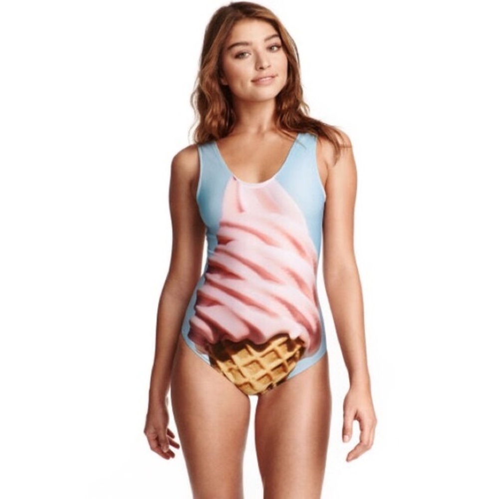 Ice Cream Cone One Piece Bathing Suit
