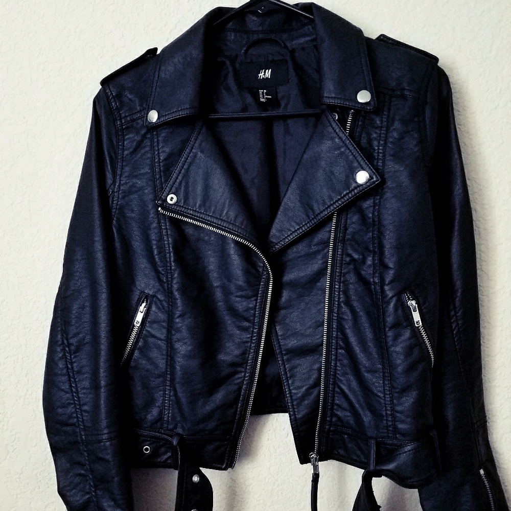 H&M Motorcycle Moto Faux Leather Jacket