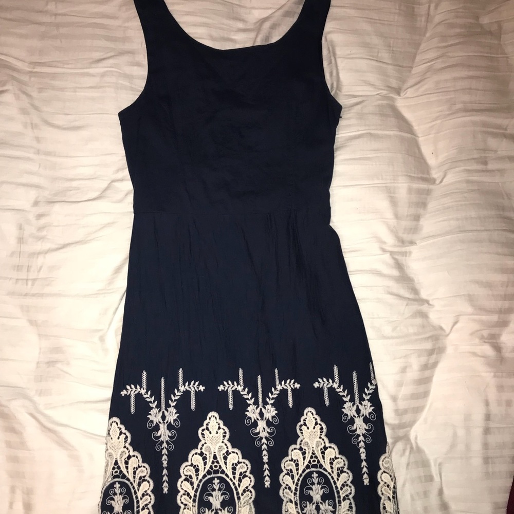 Navy dress with lace