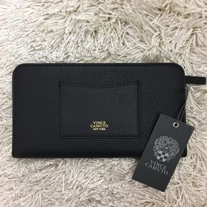 Vince Camuto Tina Black Leather Bi-fold Wallet