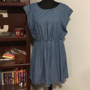 Chambray, polka dot dress