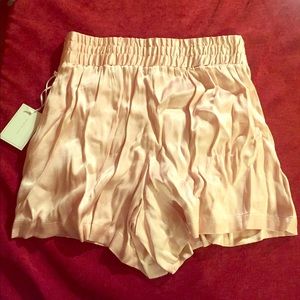 Pink silk shorts