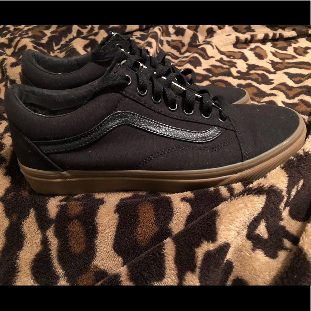Black vans with gum soles