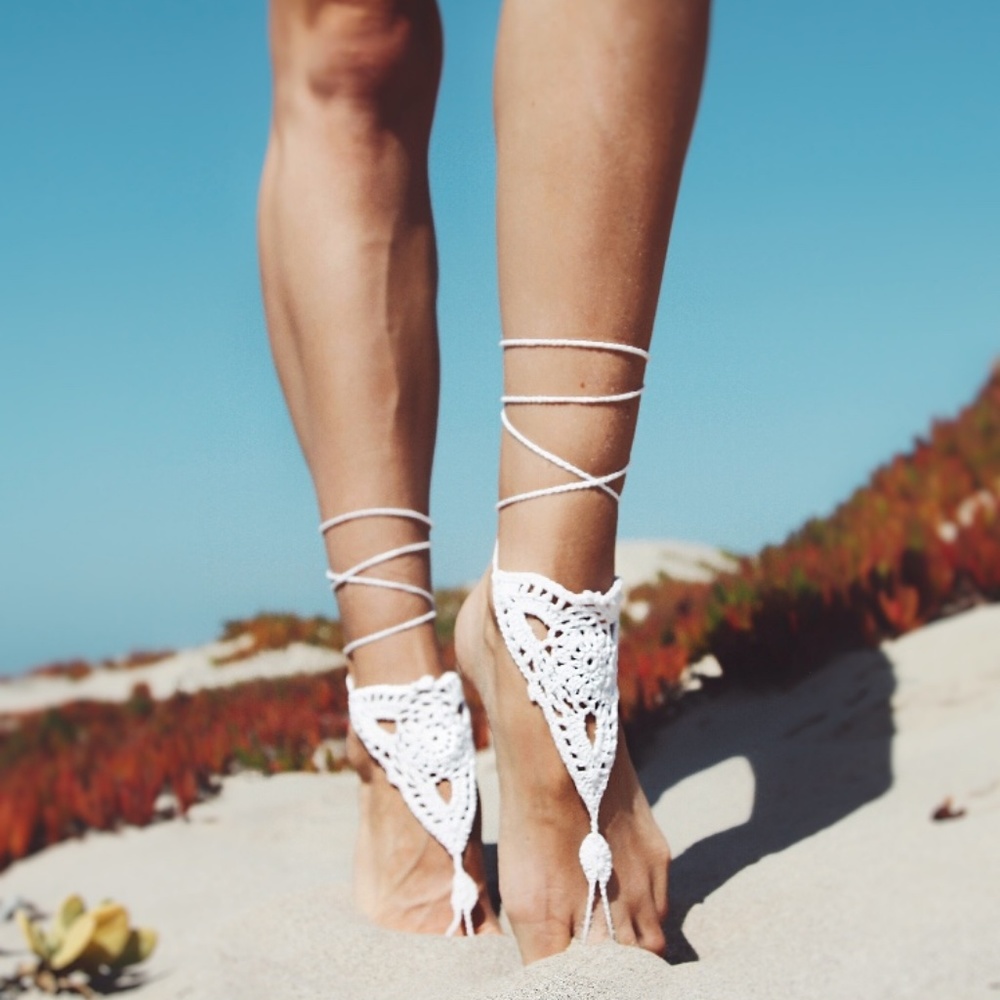 WHITE  barefoot sandals- white