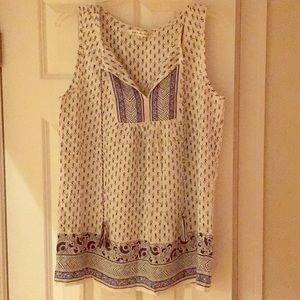 Blue and White Max Studio Sleeveless Top