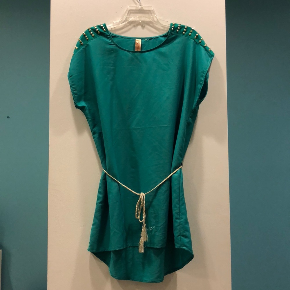 Green with gold party tunic