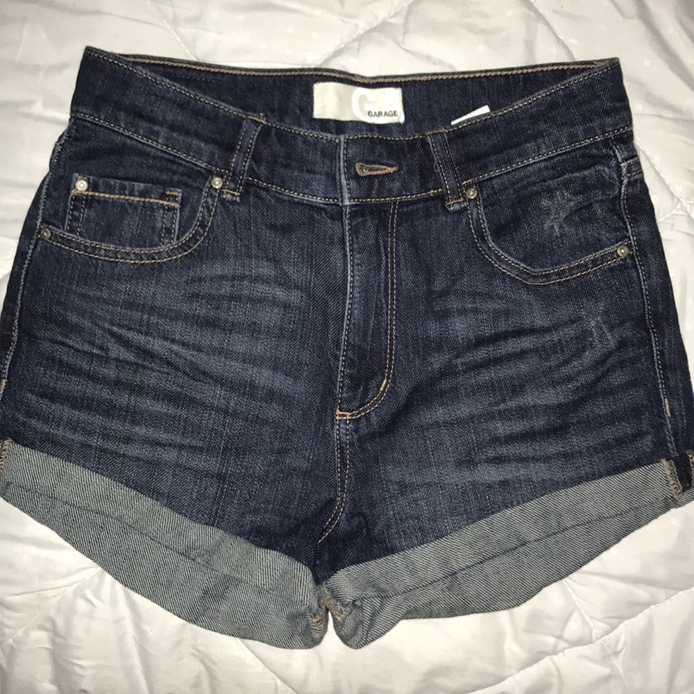 High waisted denim shorts